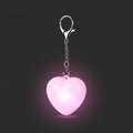 LED heart keychain light Pink Glow variant on white background