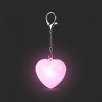 LED heart keychain light Pink Glow variant on white background