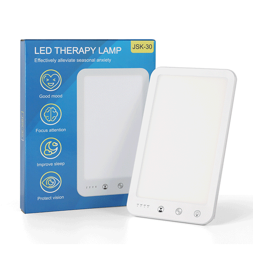 SAD light therapy lamp with product packaging - LED therapy lamp South Africa