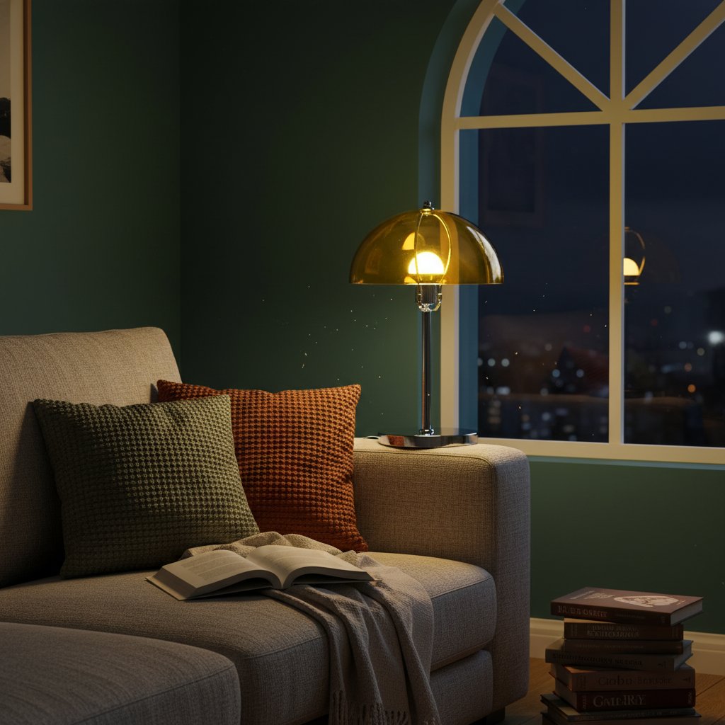Bauhaus Acrylic Table Lamp - Translucent Dome Shade, Bedside & Desk Light