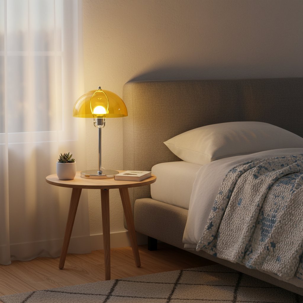 Bauhaus Acrylic Table Lamp - Translucent Dome Shade, Bedside & Desk Light