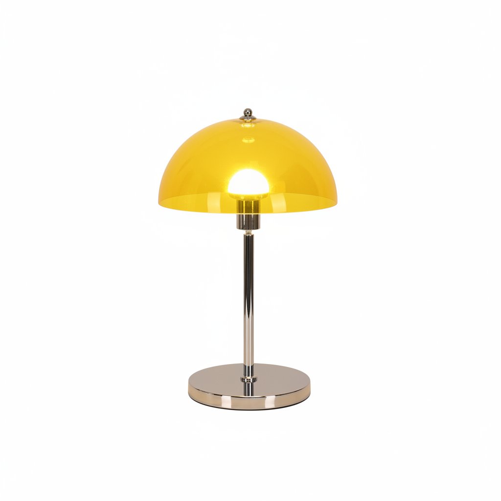 Bauhaus Acrylic Table Lamp - Translucent Dome Shade, Bedside & Desk Light