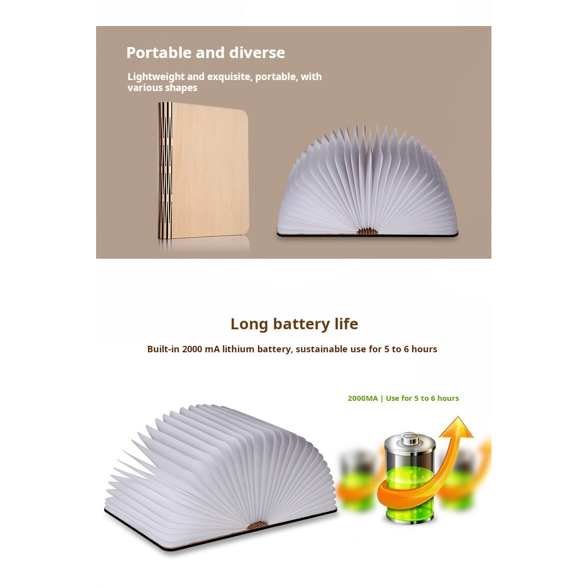 LumiLiving Folding Book Lamp - Infographic 3