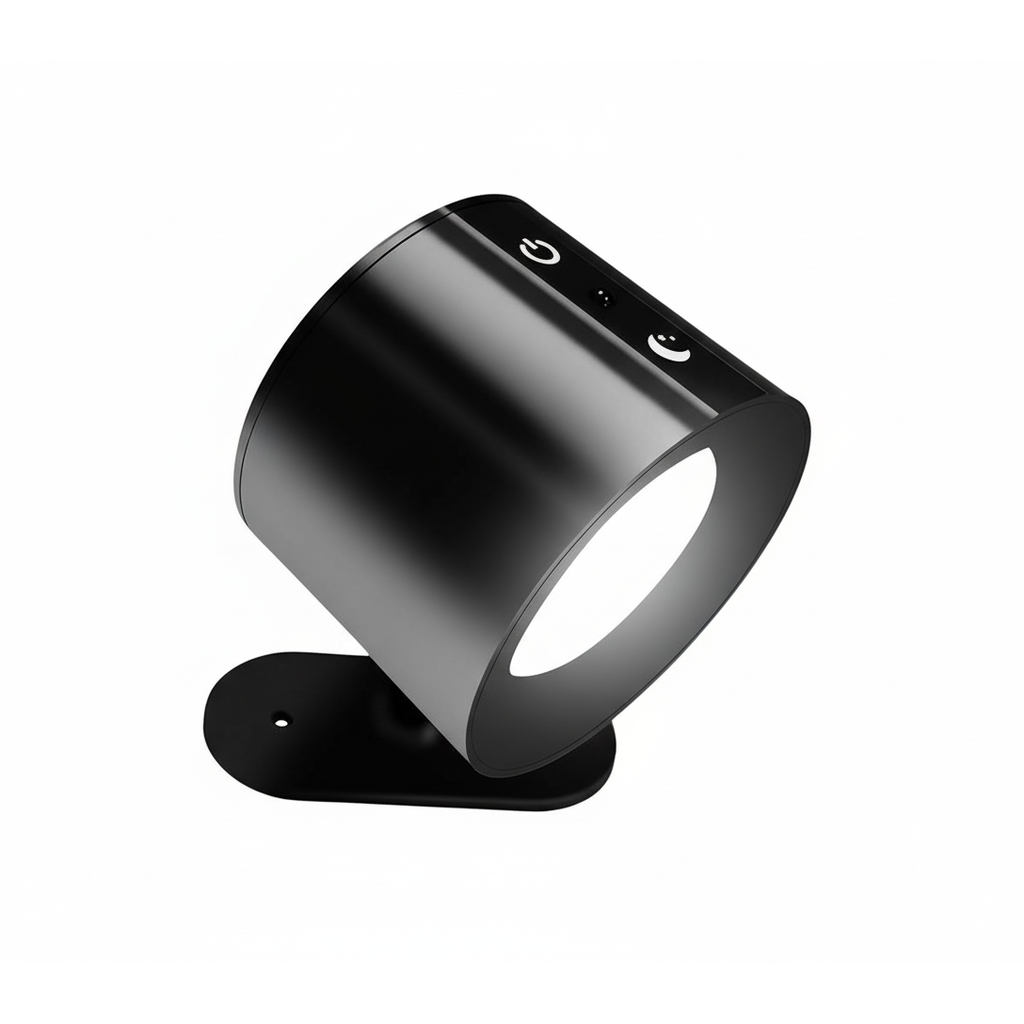 Rechargeable Spotlight Wall Lamp - Black angled view