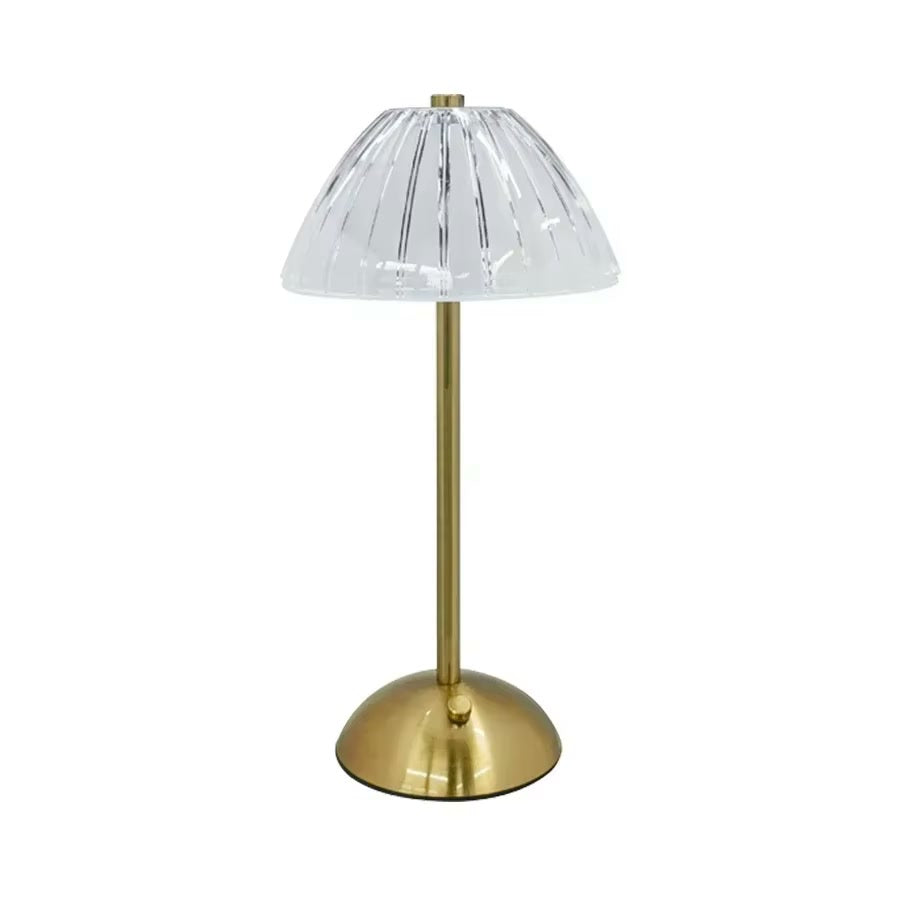 Crystal Small Table Lamp - Pumpkin dome shade on white background