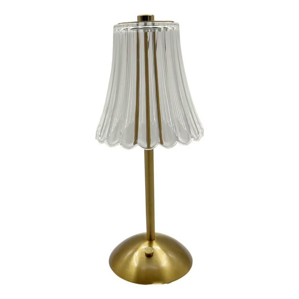 Crystal Small Table Lamp - Raindrops grid mesh crystal on white background
