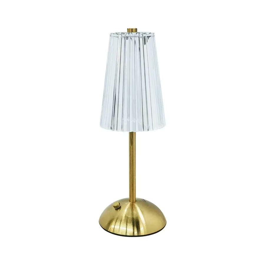 Crystal Small Table Lamp - Small Stripe narrow cone on white background