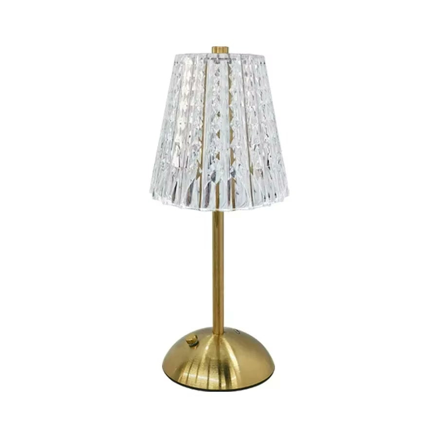 Crystal Small Table Lamp - Star Dots diamond pattern on white background