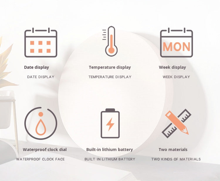 Nordic LED wall clock detail specifications - feature 2