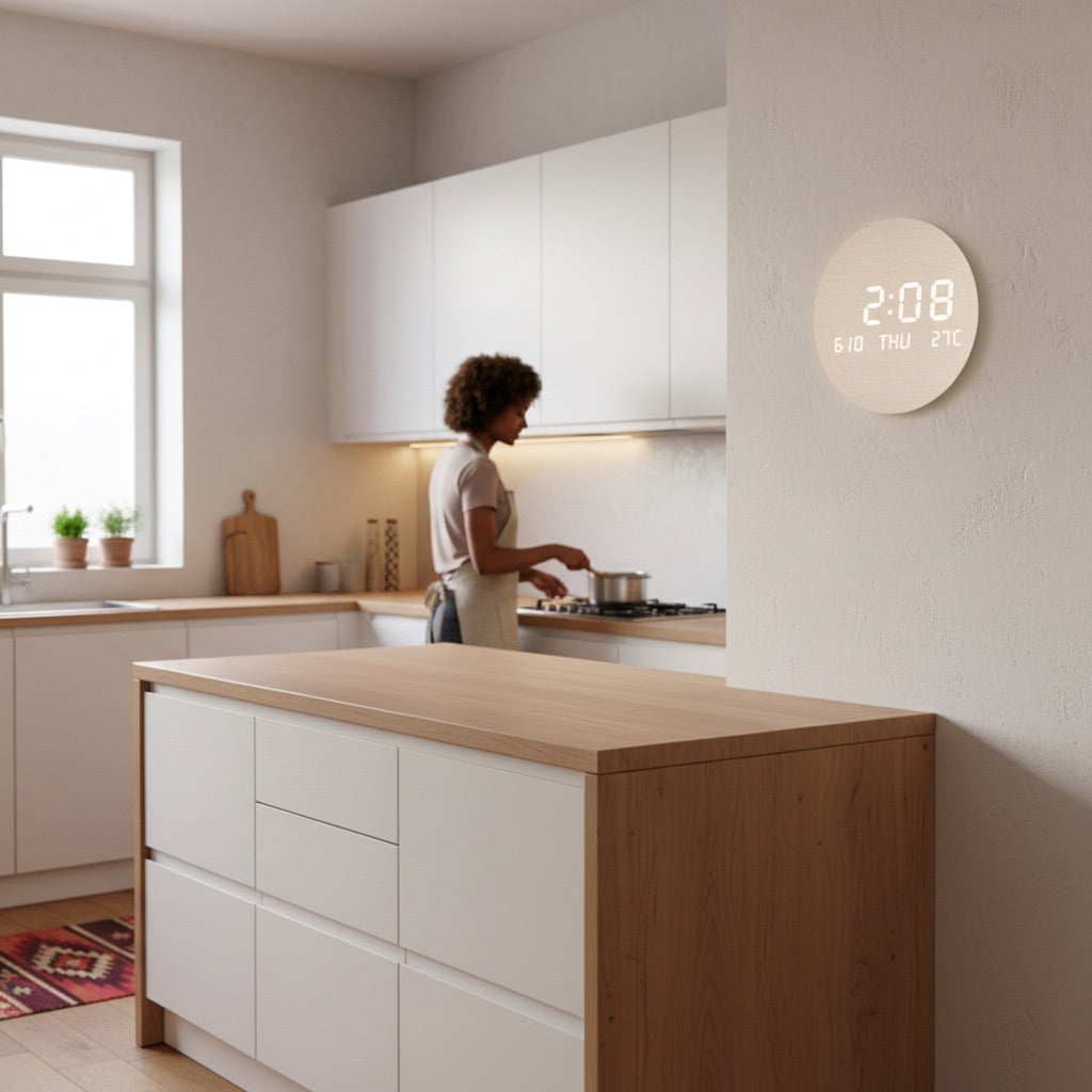 Nordic LED Wall Clock - Smart Living Integration - Kitchen