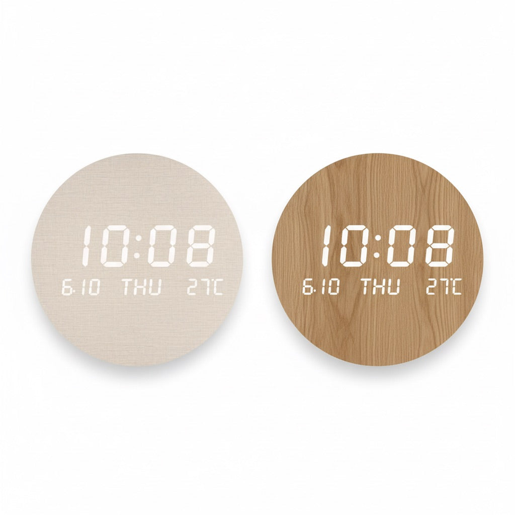 Nordic LED Wall Clock - Dual Finish Comparison