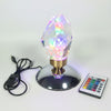 LED RGB Diamond Crystal Desk Lamp - RGB Glow White Background Angle 2