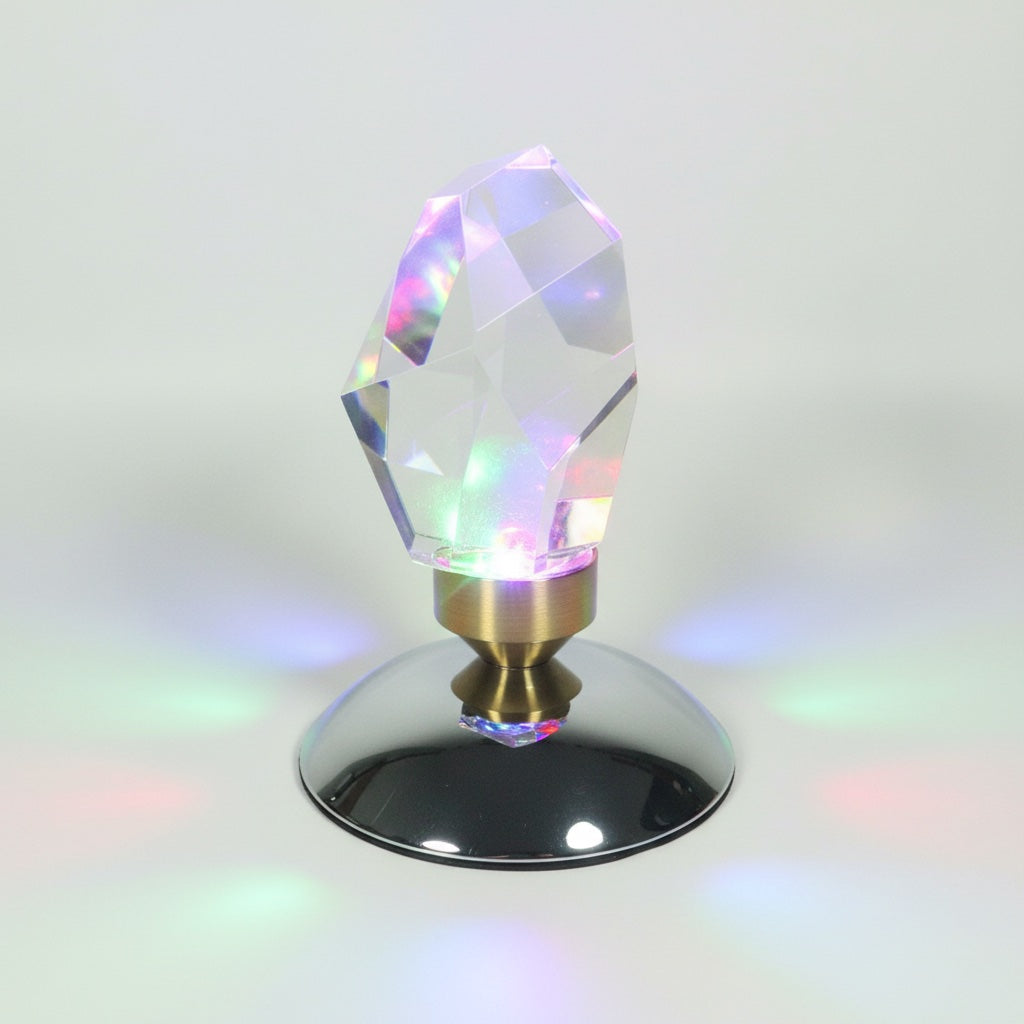LED RGB Diamond Crystal Desk Lamp - RGB Multicolor White Background