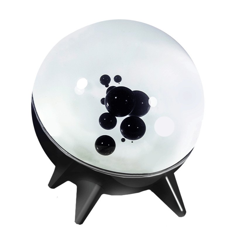 Ferrofluid music lamp showing magnetic liquid display in sphere