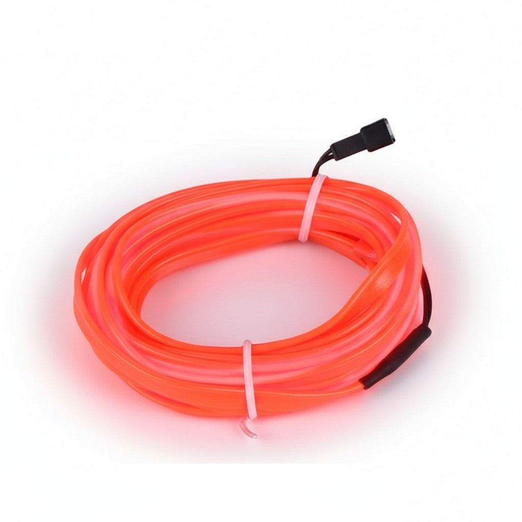 LED Car Interior Light Strip 2-Pack | 5m Battery Powered - Red