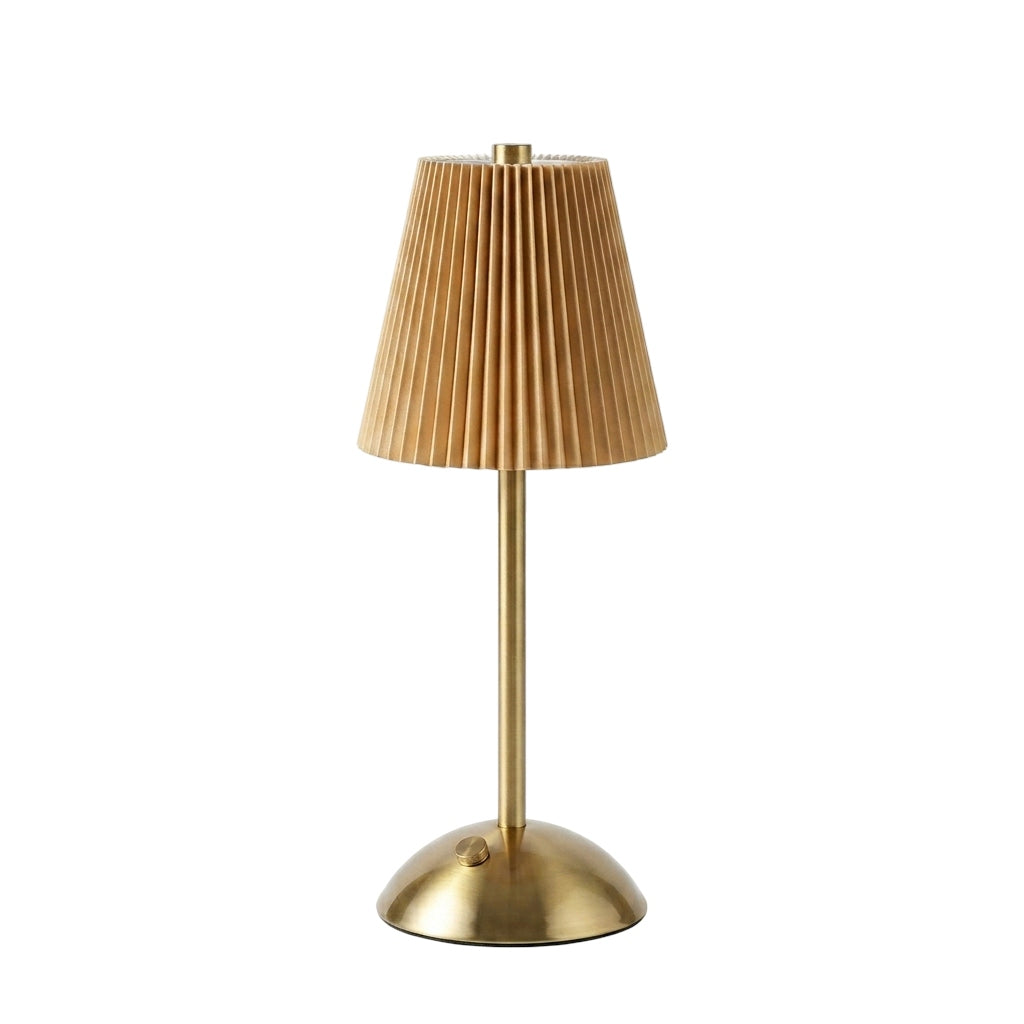Modern Minimalist Pleated Fabric Table Lamp - Rechargeable Touch Control