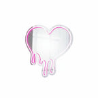 Water Drop LED Heart Mirror - Clean White Background Studio Shot
