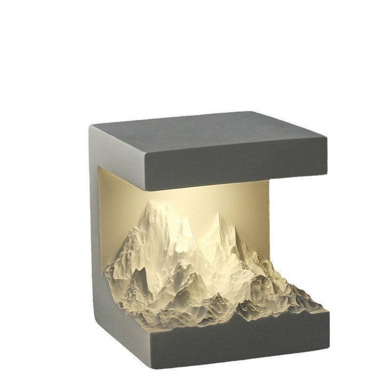 aromatherapy ornament night light on white background - tricolor LED mountain lamp