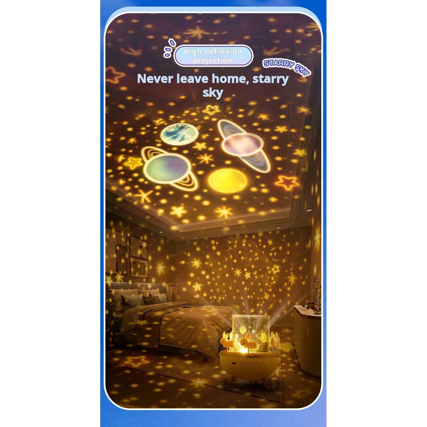 Starry Sky Light Projector — Galaxy Bedroom Night Scene