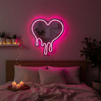 Water Drop LED Heart Mirror - Bedroom Night Glow