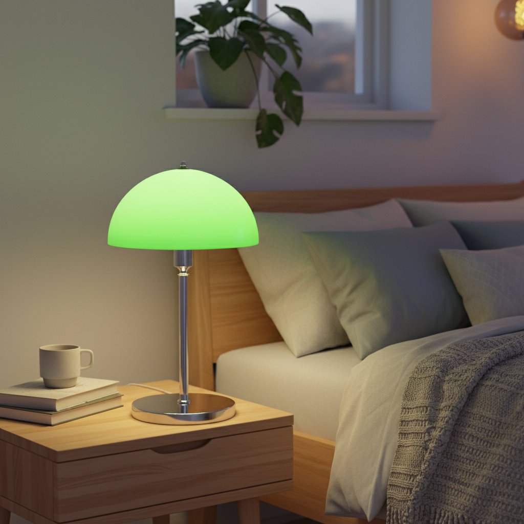 Mint green acrylic table lamp cozy bedroom bedside modern interior