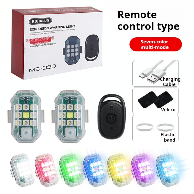 LED Wireless Remote Control Strobe Warning Lights - 7 Colours 30+ Modes