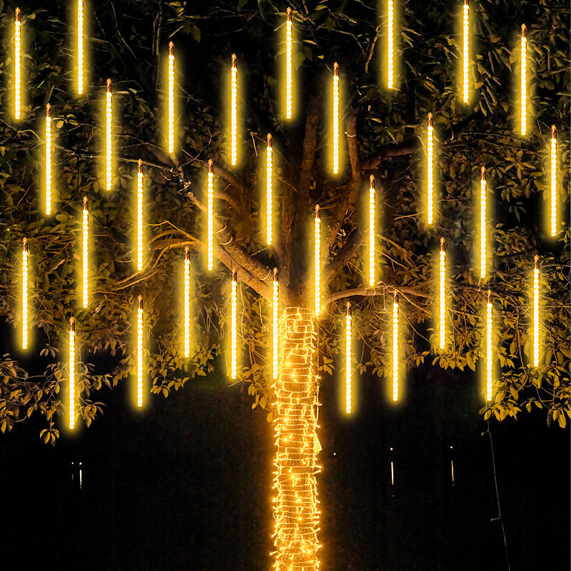 solar meteor shower lights outdoor outdoor tree display