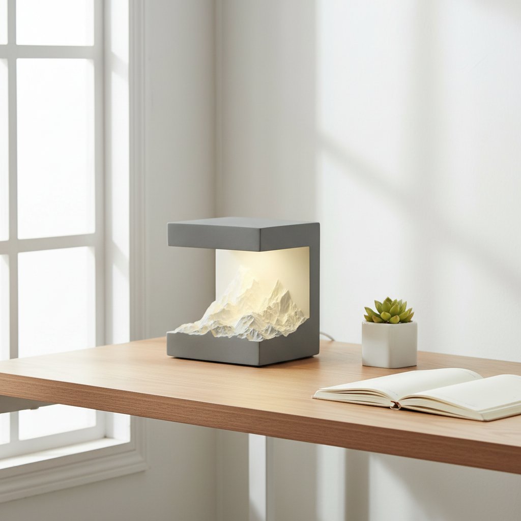 aromatherapy ornament lamp - minimalist desk workspace