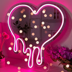 Water Drop LED Heart Mirror - LED Detail Closeup