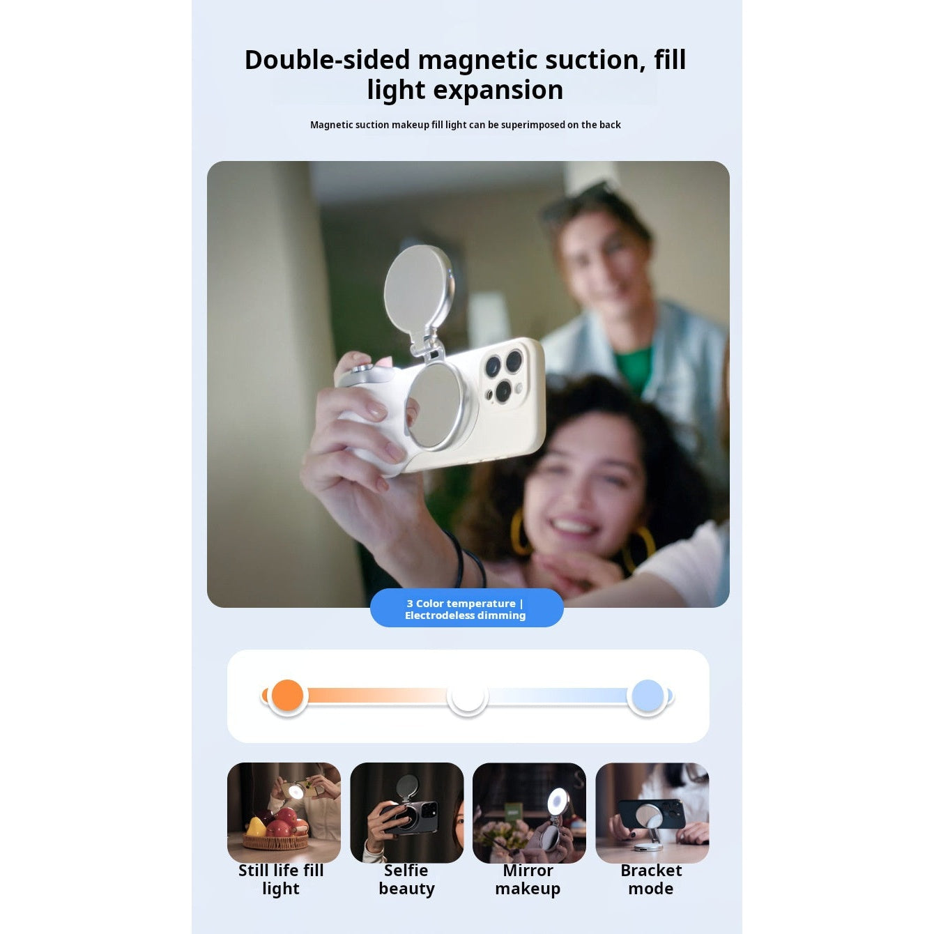 MagSafe Magnetic Selfie Ring Light with Phone Stand