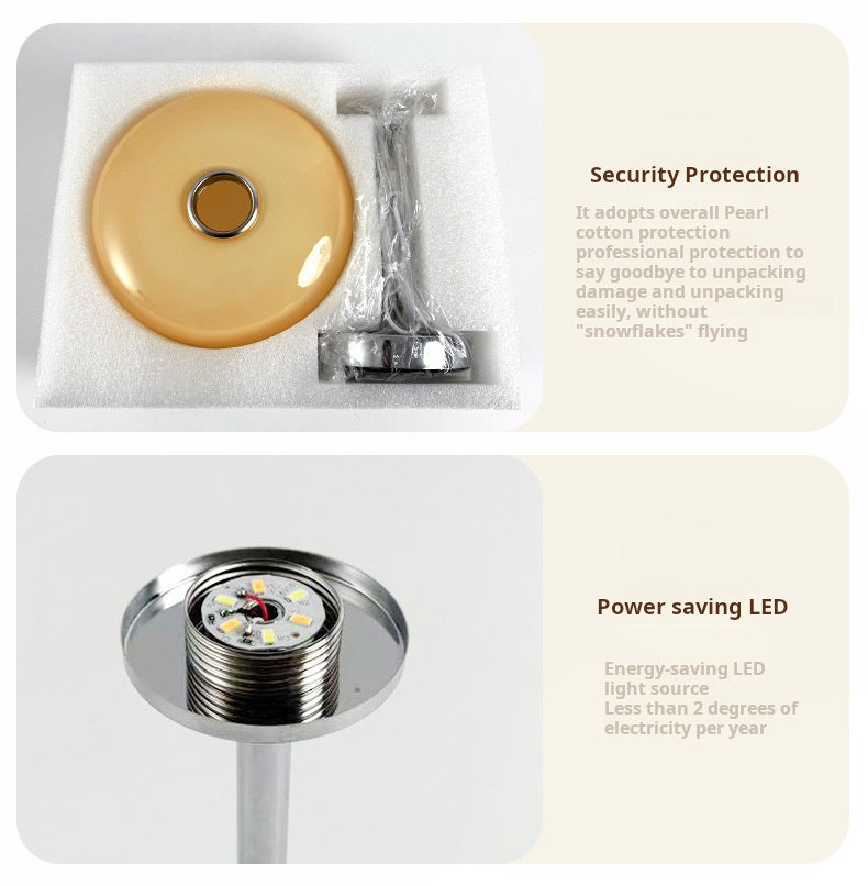 glass table lamp features - tri-color dimming function