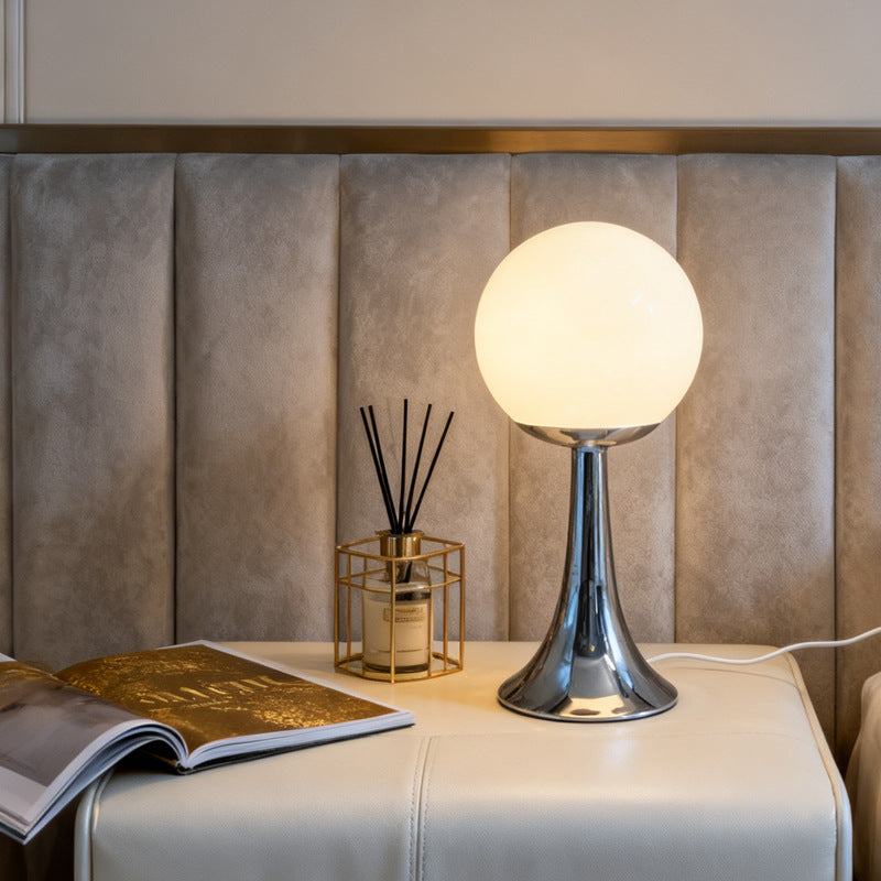 Globe Bedside Lamp - warm white light glow