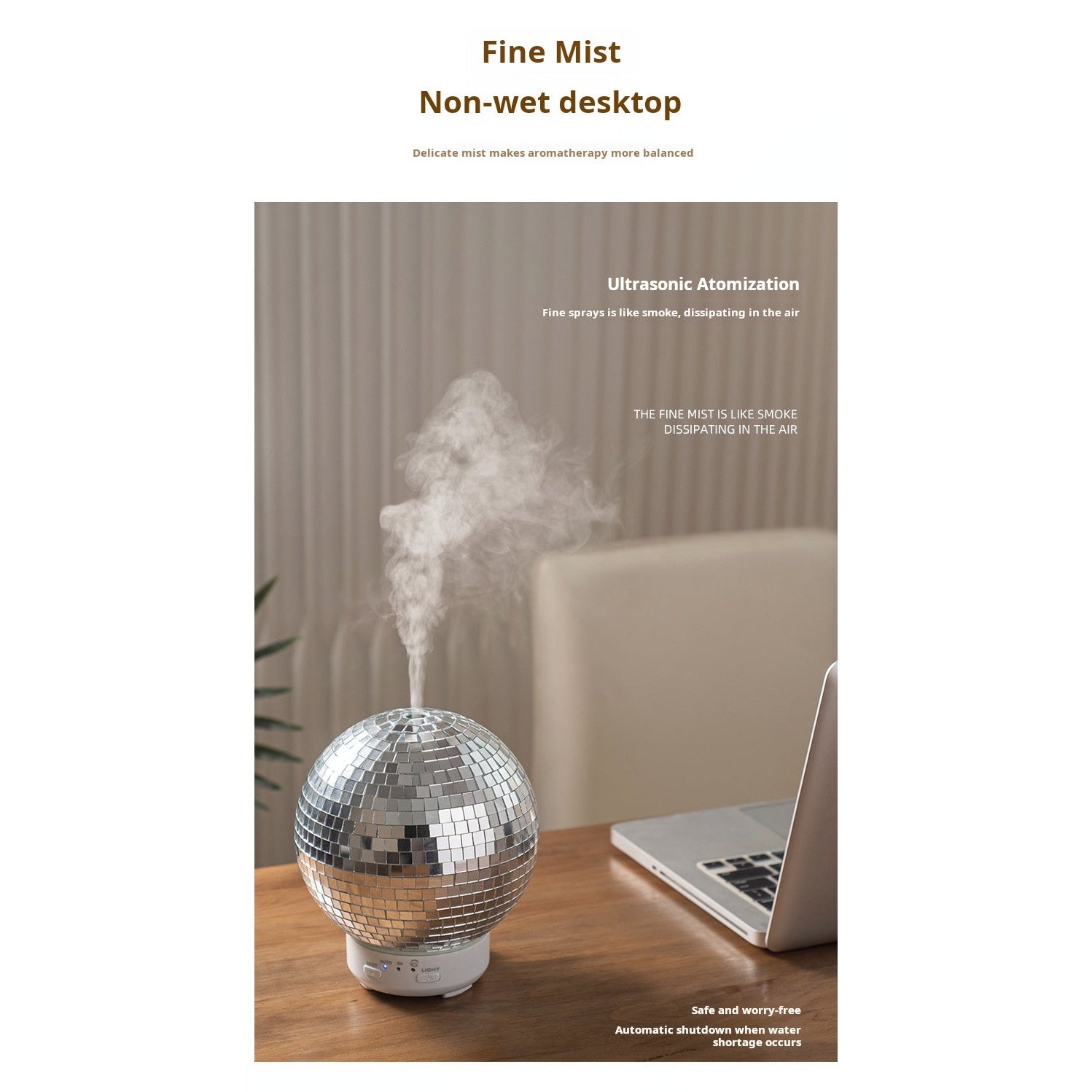 Aroma Diffuser Mist Output on Desk