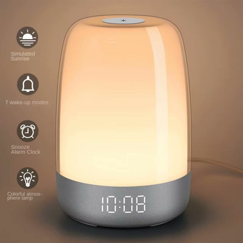 Sunrise simulation with snooze - alarm clock features