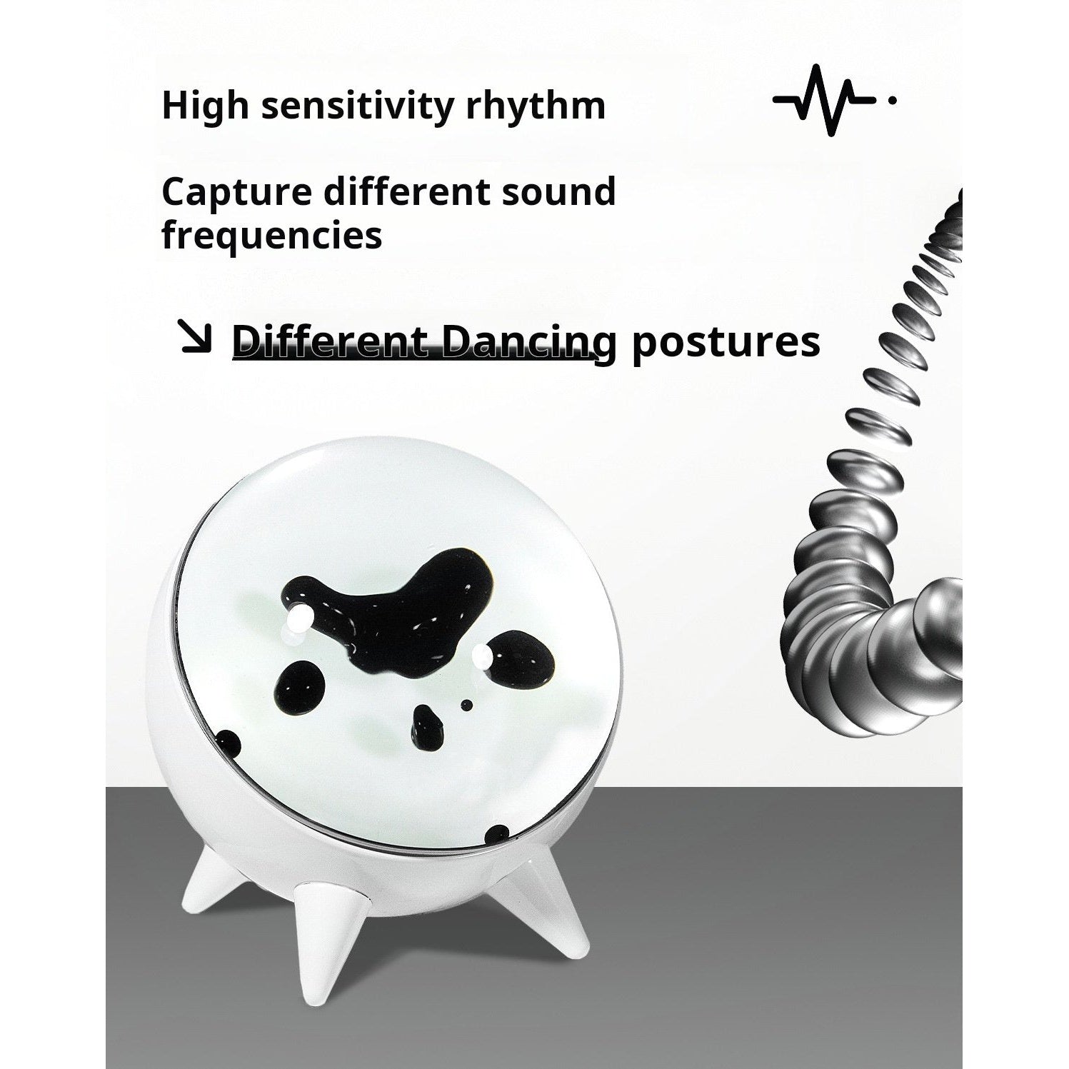 Magnetic rhythm lamp showing ferrofluid movement to music