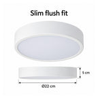 22cm white slim round LED ceiling light, 5 cm slim profile and diameter