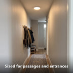 22cm white slim round LED ceiling light, in a room
