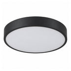 30cm black slim round LED ceiling light, on white