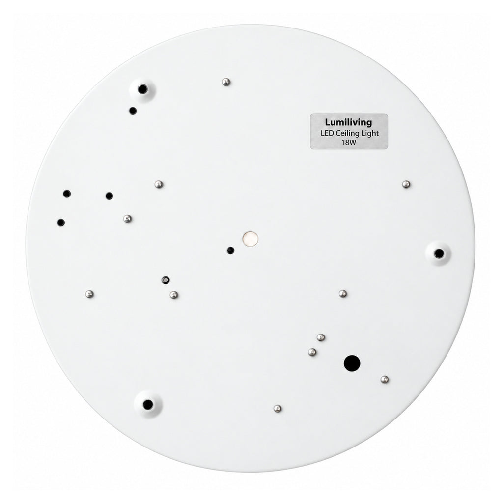 30cm white slim round LED ceiling light, back plate