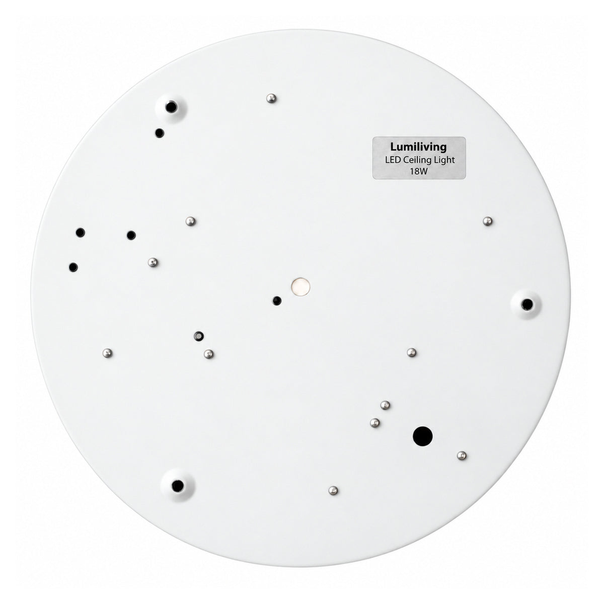 30cm white slim round LED ceiling light, back plate