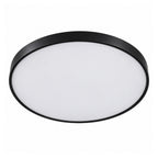 40cm black slim round LED ceiling light, on white
