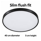 40cm black slim round LED ceiling light, 5 cm slim profile and diameter