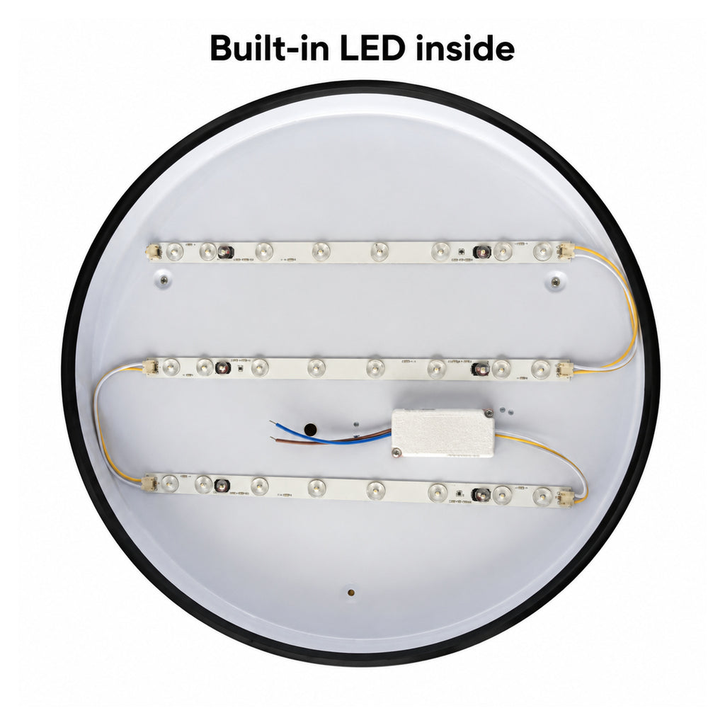 40cm black slim round LED ceiling light, built-in LED inside
