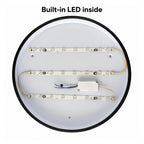 40cm black slim round LED ceiling light, built-in LED inside