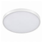 40cm white slim round LED ceiling light, on white