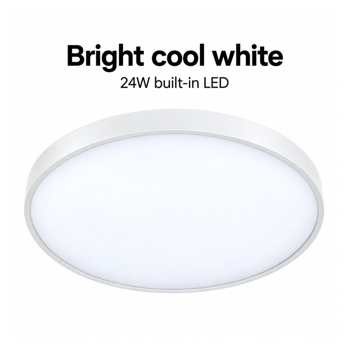 40cm white slim round LED ceiling light, bright cool white