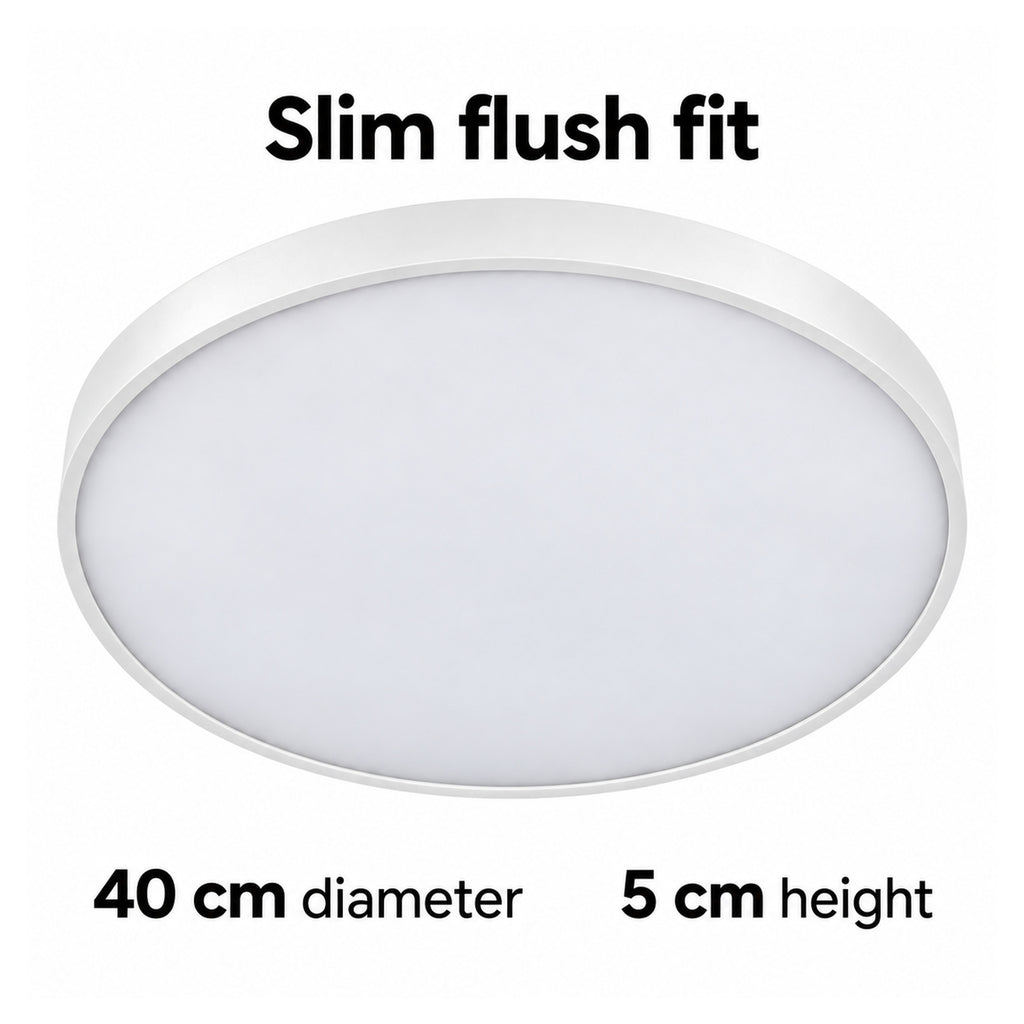 40cm white slim round LED ceiling light, 5 cm slim profile and diameter