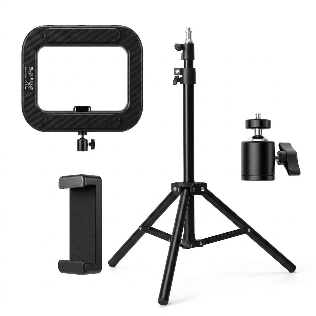 LumiLiving 26cm Ring Light — what's in the box (parts shot)