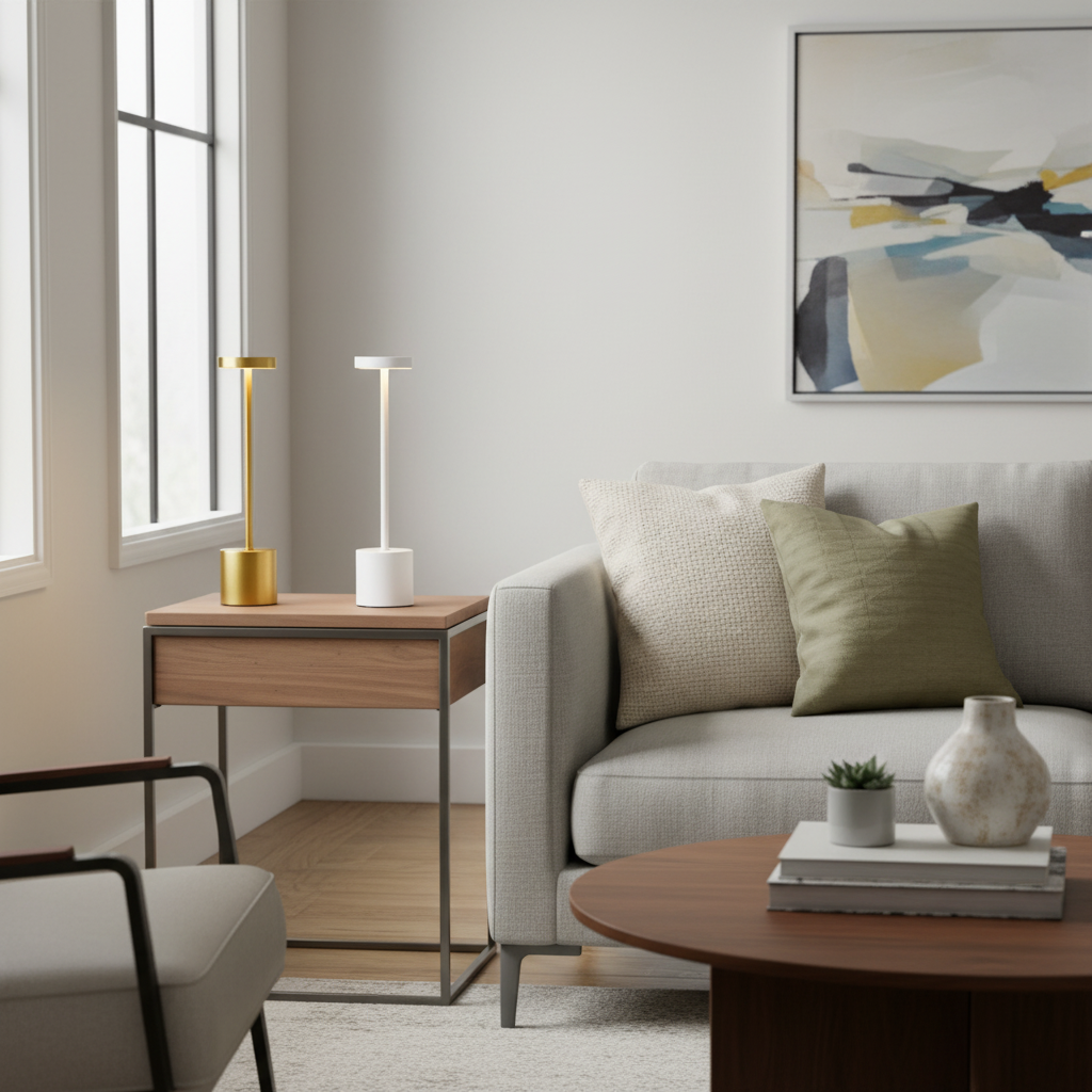 Lumiliving table lamps lighting a living room side table