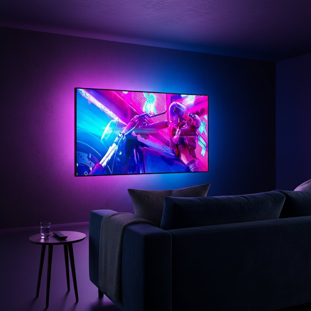 Screen sync monitor backlight LED creating cinema Ambilight effect